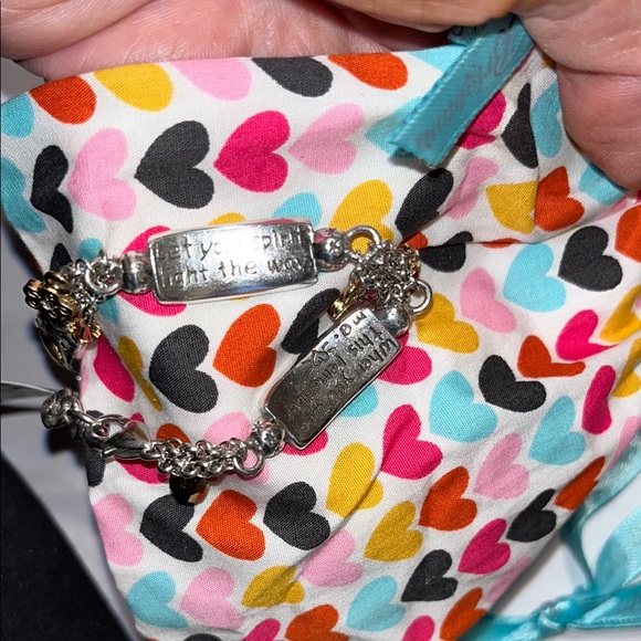 💥NWT💥 Brighton Silver & Gold Heart Bracelet with pouch! 🩷 - Picture 7 of 8
